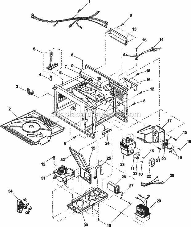 Amana RCS10MPSA (P1330205M) Mfg Number P1330205m, Commercial Microwaves Electrical, Grease Shield, Ducts, Diagram