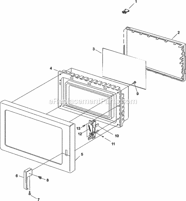 Amana RCS10PBDA (P1330204M) Mfg Number P1330204m, Commercial Microwaves Door Diagram