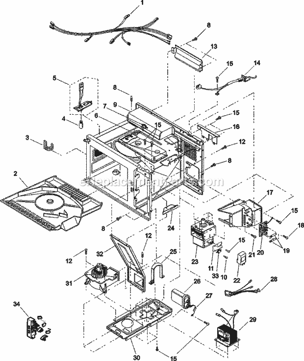 Amana RCS10PBDA (P1330204M) Mfg Number P1330204m, Commercial Microwaves Page H Diagram