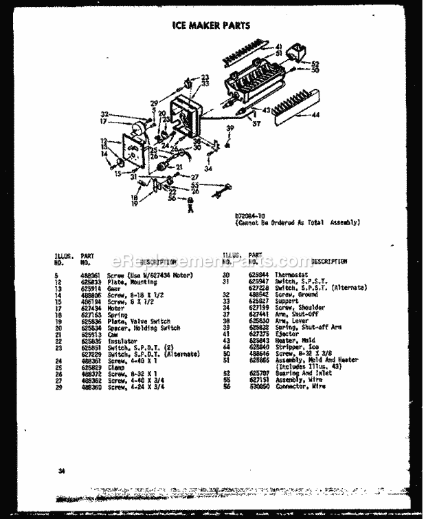 Amana SDI22A-AG (P6035010W G) Ref - Sxs/I&w Ice Maker Parts Diagram