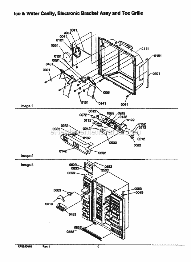 Amana SRD526TW (P1310201W W) Mfg Number P1313401w W, Ref - Sxs/I&w Ice & Water Cav / Elec Assy & Toe Grille Diagram