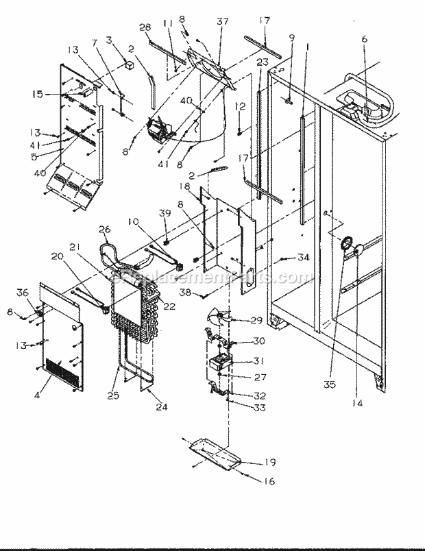 Amana SRDE327S3L (P1184903W) Mfg Number P1307103w L, Ref - Sxs/I&w Evap and Air Handling Diagram