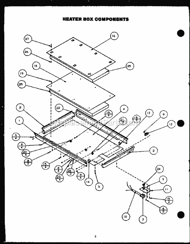 Amana STD6502D (P1119908S) Surface Unit- Ele Heater Box Components Diagram