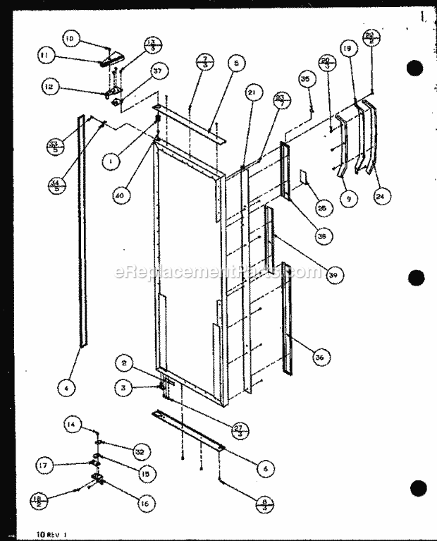 Amana SZD20MPL (P1120204W L) Ref - Sxs/I&w Ref Door Hinge and Trim Parts Diagram