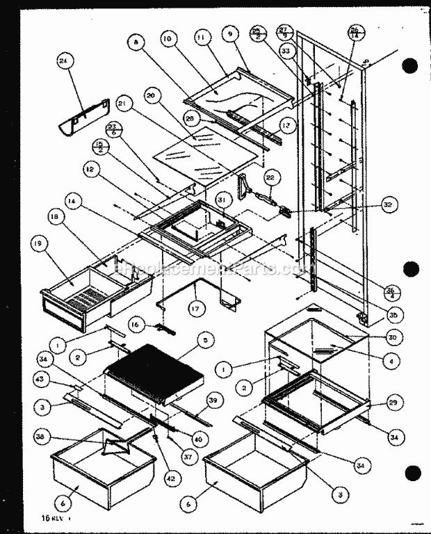 Amana SZD20MPL (P1120204W L) Ref - Sxs/I&w Ref Shelving and Drawers Diagram