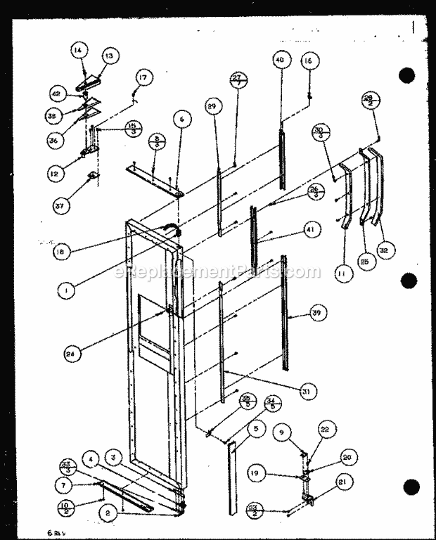 Amana SZD20MPL (P1120204W L) Ref - Sxs/I&w Fz Door Hinge and Trim Parts Diagram