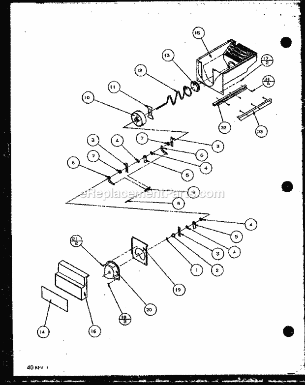 Amana SZD22M2L (P1155004W L) Ref - Sxs/I&w Crushed Ice Bucket Diagram