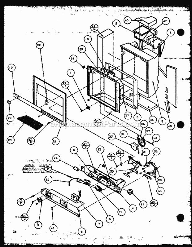 Amana SZDE27ML (P1124401W L) Ref - Sxs/I&w Ice and Water Cavity Diagram