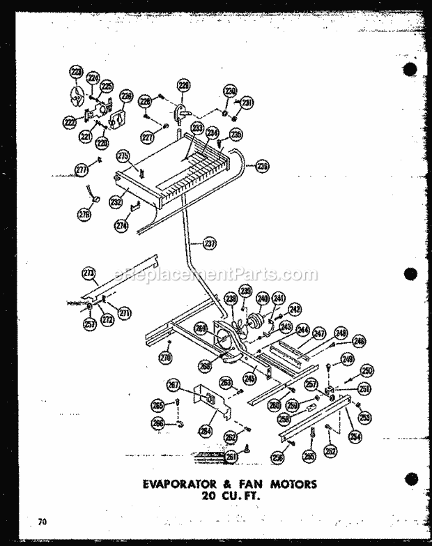 Amana TD20J (P6017806W) Mfg Number P6017806w, Ref - Top Mount Evap & Fan Motors 20 Cu. Ft. Diagram