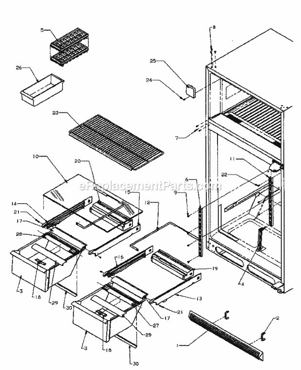 Amana TQ18R3L (P1158414W L) Mfg Number P1181809w L, Ref - Top Mount Page D Diagram