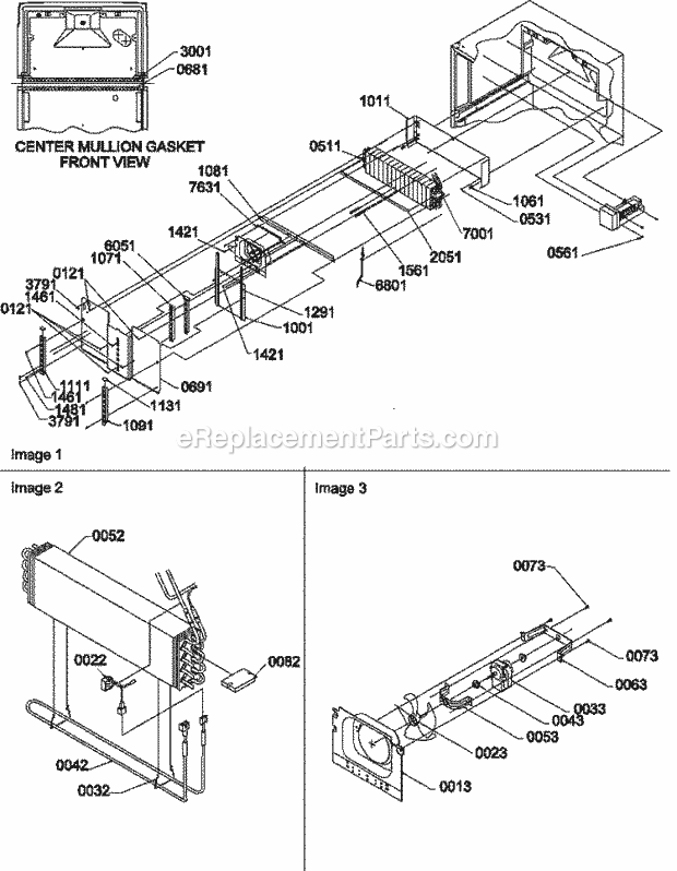 Amana TRI25VW (P1300004W W) Ref - Top Mount Evap and Fan Motor Assemblies Diagram