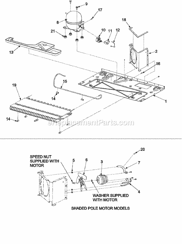 Amana XRBS017BB (PXRBS017BB0) Bottom Freezer Amana Refrigeration Compressor Diagram