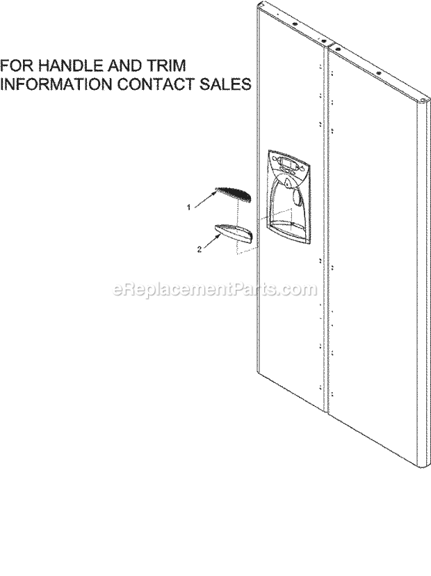 Amana XRSS267BW (PXRSS267BW0) Mfg Number Pxrss267bw0, Ref - Sxs/I&w Handles and Trim Diagram