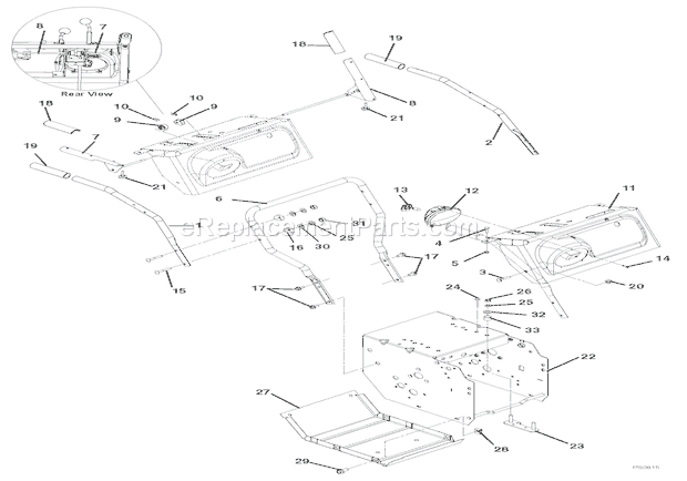 Ariens 921015 (000101) Deluxe Track 27 Snowblower Handlebars And Controls Diagram