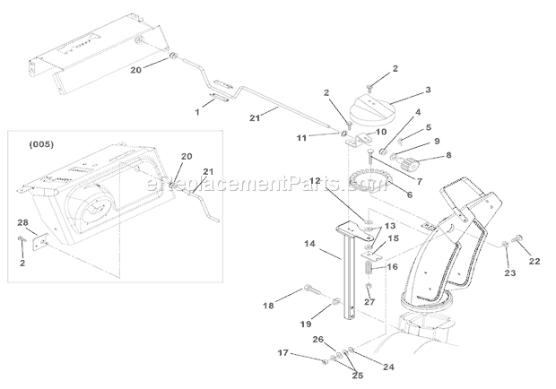 Ariens 921300 (000501) ST824E Snowblower Discharge Chute Diagram