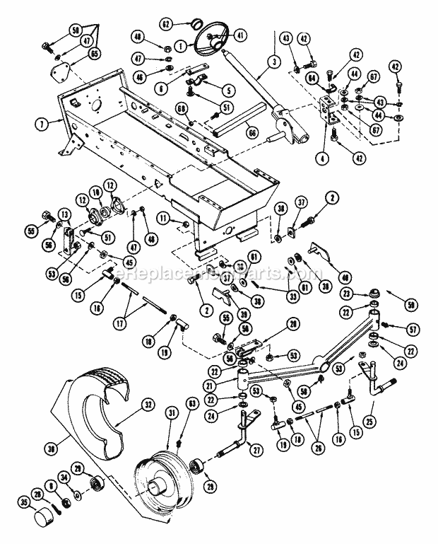 Ariens 931021 (000101) 14hp Garden Tractor Gear Shift Linkage & Console Diagram