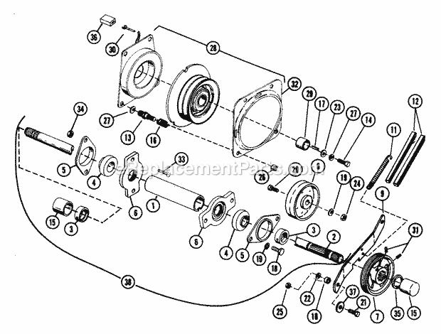 Ariens 931022 (000101) 14hp Garden Tractor Front Pto And Electrical Clutch Late Models Diagram