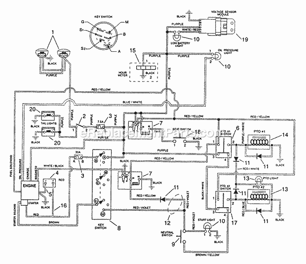 Ariens 931302 (000101) Grand Sierra 22hp Lawn Tractor Front Power Take Off (Pto) Diagram
