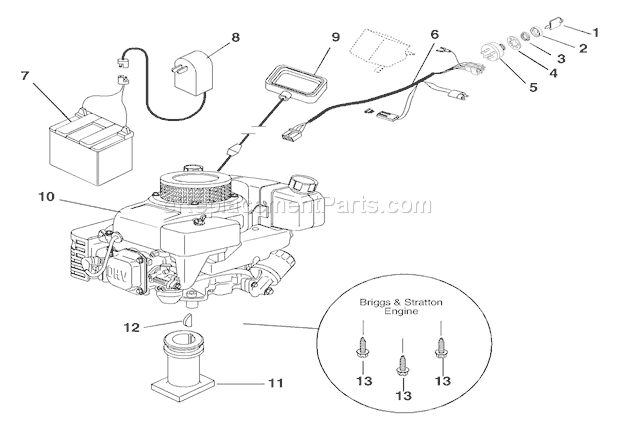Ariens 911526 (000101) LM21SC Lawn Mower Engine And Electrical Diagram