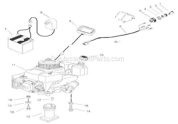 Ariens 911504 (000101) LM21SM Lawn Mower Engine And Electrical Diagram