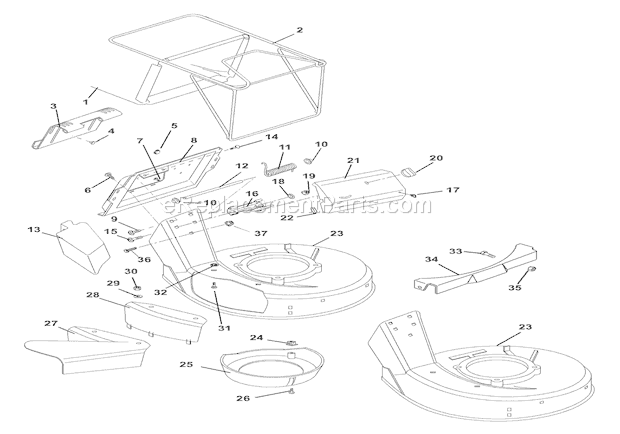 Ariens 911534 (001009) LM21SW Lawn Mower Mower Pan & Bag Diagram