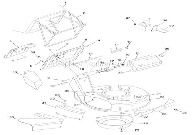 Ariens 911516 (005106) LM21SW Lawn Mower Mower Pan & Bag Diagram