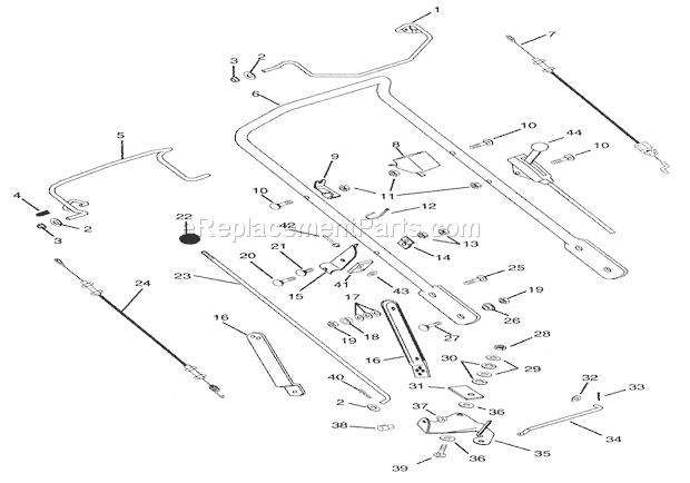 Ariens 911313 (000101) LM21S Lawn Mower Handlebar And Controls Diagram