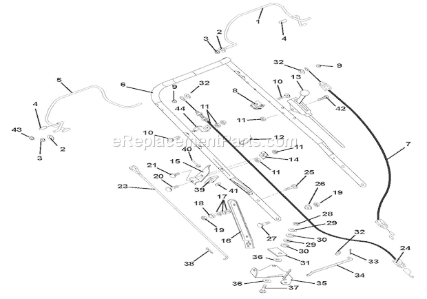 Ariens 911360 (000101)LM21S Lawn Mower Handlebar & Controls Diagram