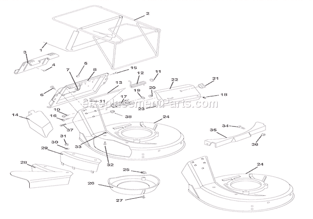 Ariens 911360 (000101)LM21S Lawn Mower Mower Pan & Bag Diagram