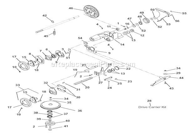 Ariens 911531 (000101) LM21S Lawn Mower Friction Wheel And Drive Diagram