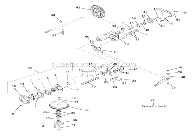 Ariens 911531 (009630) LM21S Lawn Mower Friction Wheel And Drive Diagram