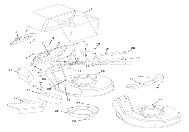 Ariens 911132 (000101) LM21 Lawn Mower Mower Pan And Bag Diagram