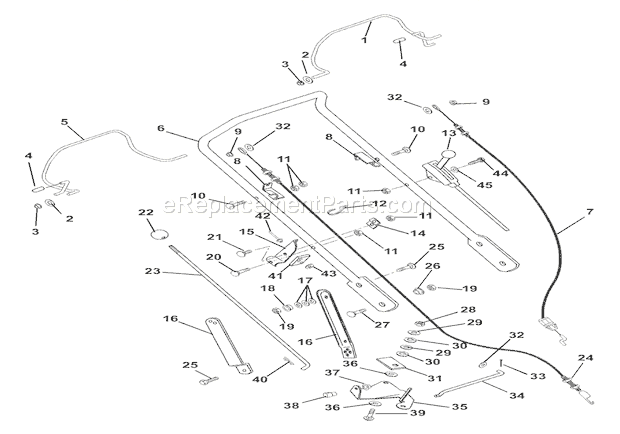 Ariens 911532 (000101) LM21 Lawn Mower Handlebar And Controls Diagram