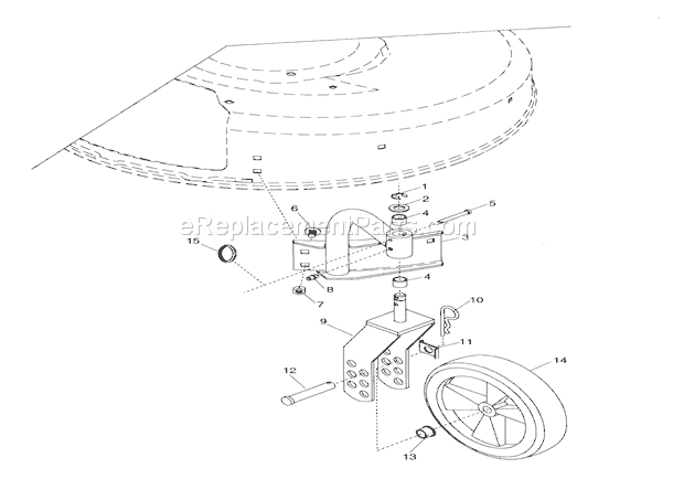 Ariens 911470 (000101) LM233SP Lawn Mower Swivel Wheels And Brackets Diagram