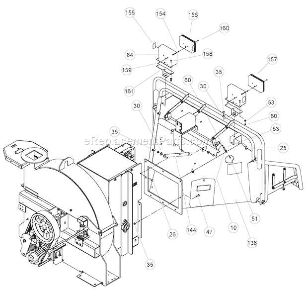 Bear Cat CH1236DH Chipper Infeed Chute, Rear - Euro Model Only Diagram