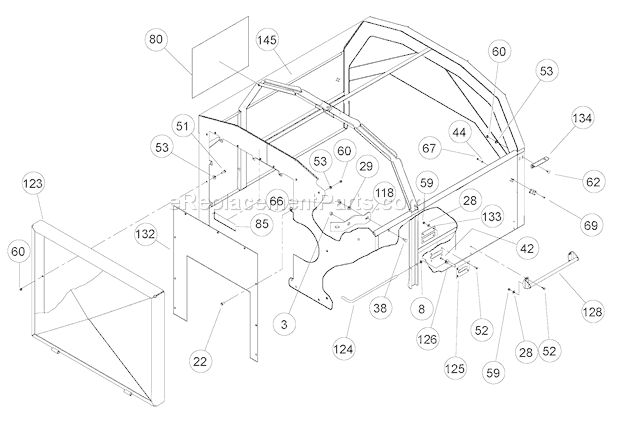 Bear Cat CH1236DH Chipper Panel Assembly Diagram