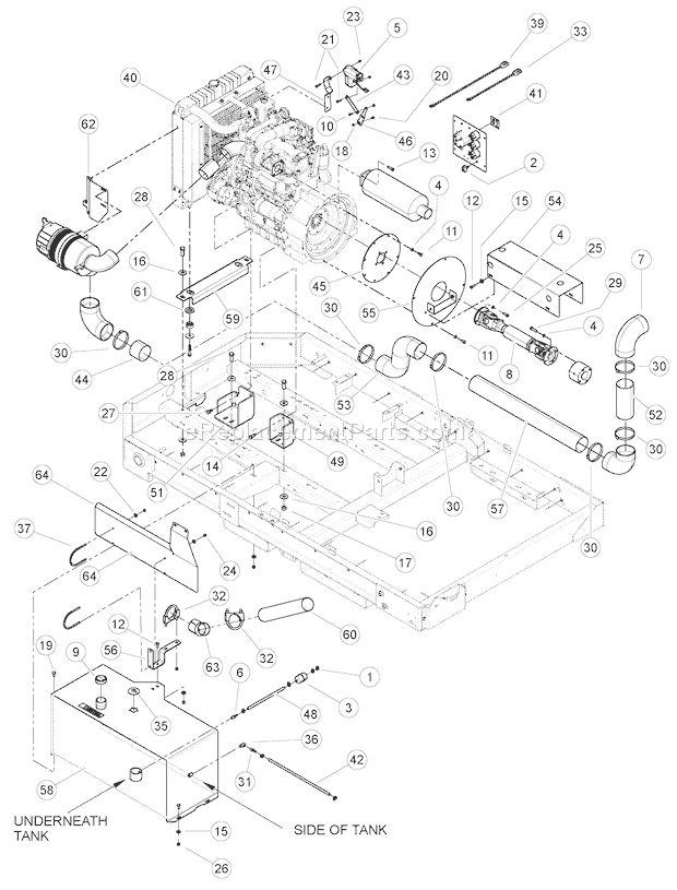 Bear Cat CH1236DH Chipper 75986-00 Assembly 3.6 L And 3.8 L Engine Diagram