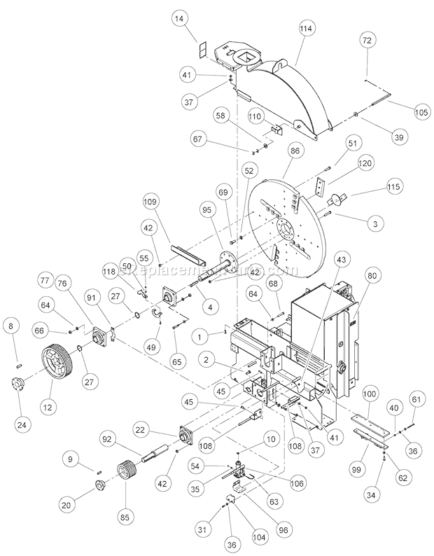 Bear Cat CH1236DH Chipper 76131-00 Chipper Disk And Housing Assembly Diagram