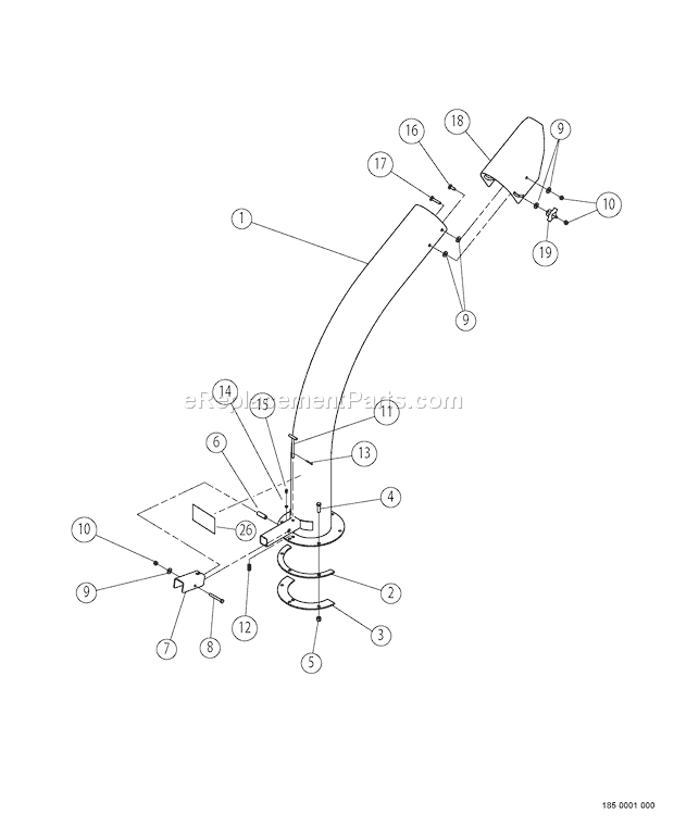 Bear Cat CH5540H (74554) Chipper DischargeTubeAssembly Diagram