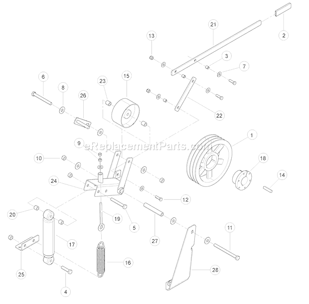 Bear Cat CH6670H (76624) Chipper Clutch Assembly Diagram