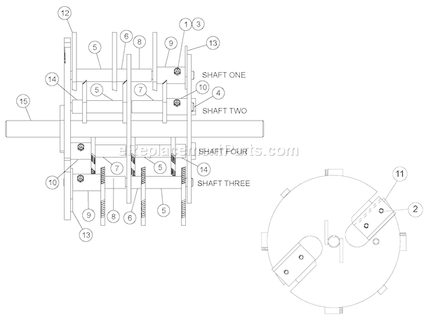 Bear Cat SC3240 (70380) Chipper/Shredder Rotor,AllModelsExceptSC3206(PN70970AND74209-00) Diagram