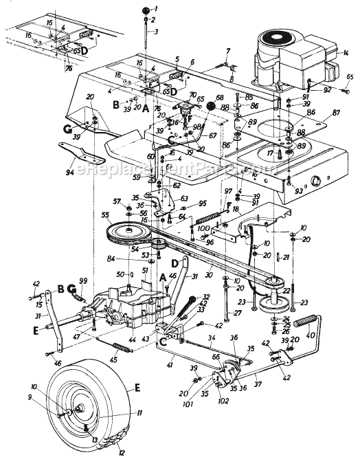 MTD 136-639-977 (1986) Lawn Tractor Page M Diagram