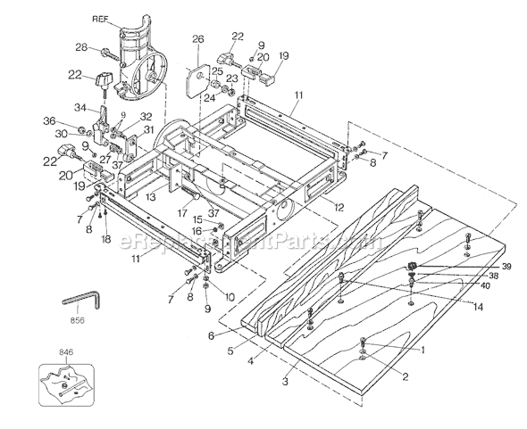 Black and Decker 1712 Type 1 Radial Arm Saw Page E Diagram