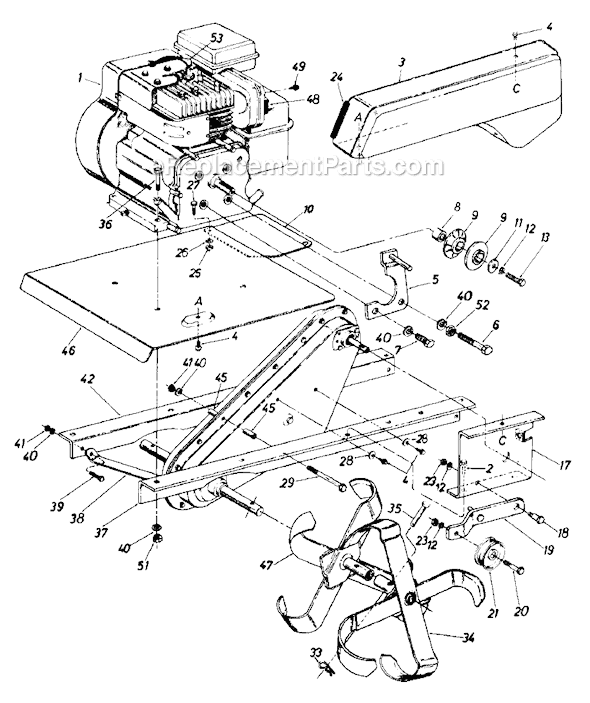 MTD 310-327 (1989) Tiller Page C Diagram