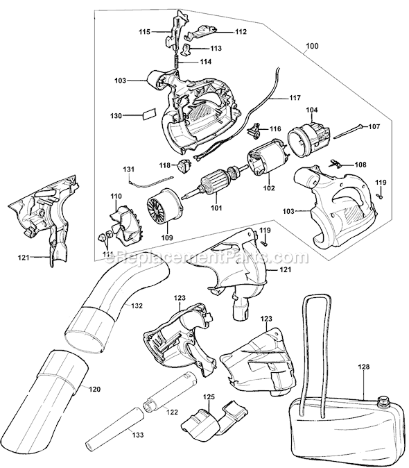 Black & Decker BV2500 Leaf Hog Blower / Vac (Type 6) Parts and Accessories  at PartsWarehouse