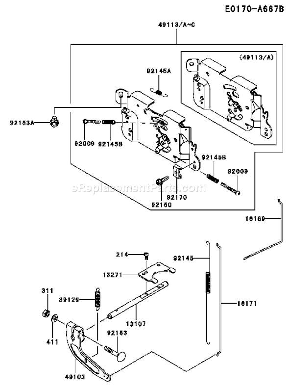 Kawasaki FH541V-AS43 4 Stroke Engine Page C Diagram