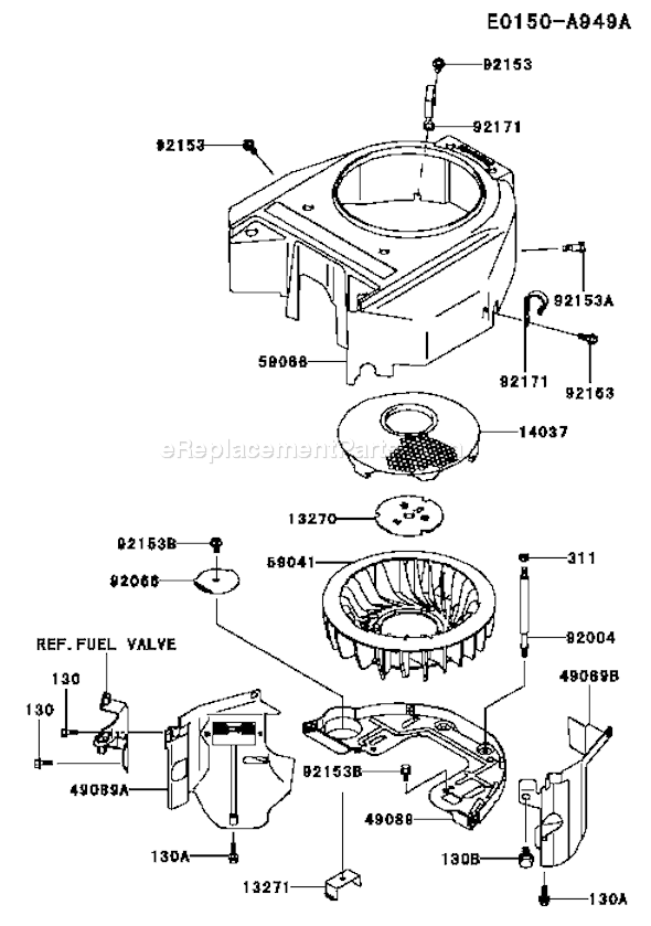 Kawasaki FH541V-AS43 4 Stroke Engine Page D Diagram