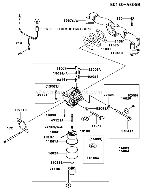 Kawasaki FH541V-AS44 4 Stroke Engine Page B Diagram