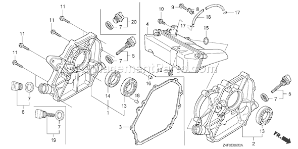 Honda GX120U1 (Type KRR4)(VIN# GCAHK-1000001) Small Engine Page E Diagram