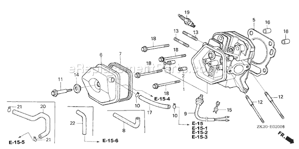 Honda GX340K1 (Type VXE)(VIN# GC05-2000001-3599999) Small Engine Page I Diagram